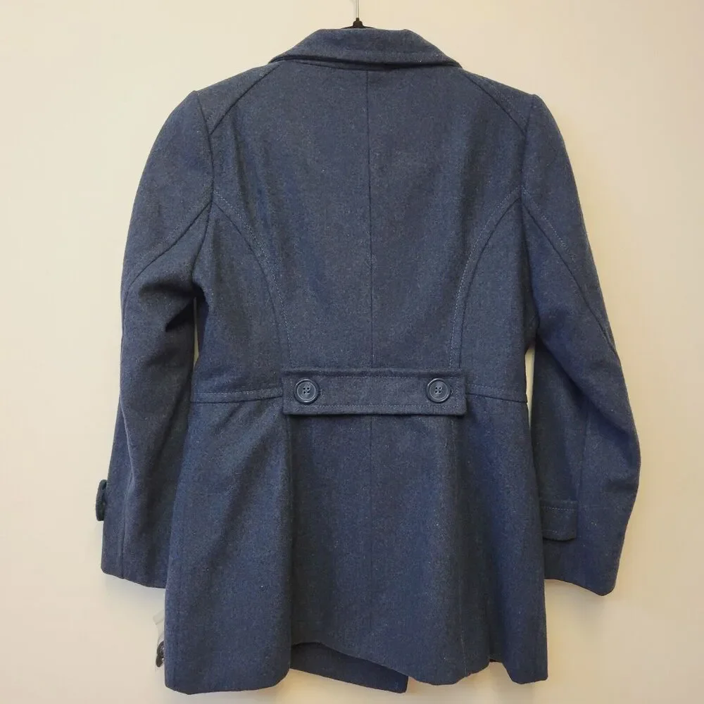 NWT Sugarfly Navy Peacoat Wool Blend Girls  Size XL Coat